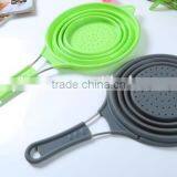 Silicone Folding Kitchenware Colander With Handle thumbnail-5