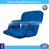 Deluxe Folding Stadium Seat Reclining Bleacher Chair with Adjustable Back and Cup Holder
