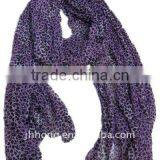 Purple Leopard Chiffon Scarf