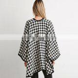 Women's Vintage Casual Oversized Batwing Print Cape Poncho Trench Coat Outwear thumbnail-4
