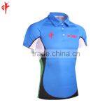 China Manufacture Custom Made Sublimation Polo Shirt,Sky Blue/Cyan Customized thumbnail-3