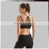 Seamless Fitness Gym Running Compression Strip Padded Sports Bra thumbnail-3
