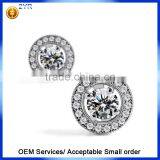 925 Sterling Silver Round Micro Pave Setting Stud Earrings thumbnail-4