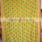 Yellow Hand Embroidered PHULKARI DUPATTA SHAWL thumbnail-1