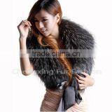 CX-B-86B High Quality Genuine Raccoon Big Fur Collar Fur Shawl thumbnail-4