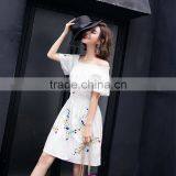 Maxnegio Short Dress With Embriodery for Ladies Summer White Dress thumbnail-4