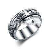 Fancy Chinese Dragon Design Cool Punk Style Brass / 925 Sterling Silver Men's Ring thumbnail-1