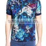 Custom Made Clothing Manufactures Mens Short Sleeve Polo Shirt With All Over Floral Print Polo With Rib Collar thumbnail-3
