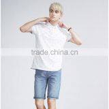 Men's White Polka Dot Printed Softextile Polo Shirt thumbnail-1