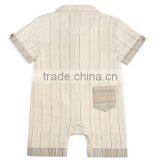 3 Months to 18 Months Linen Cotton Stripe Boys Rompers thumbnail-2