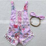 Stylish Pom Pom Tassel Newborn Baby Romper Vintage Toddler Clothes Jumpsuit thumbnail-2