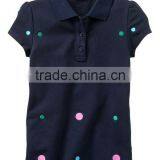 GIRLS POLO SHIRT WITH ALLOVER EMBROIDERY
