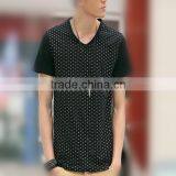 V Neck Men T Shirt Dot Design 100% Cotton ss Tee thumbnail-1