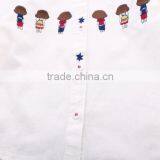 S33436W Girls Blouses Kids Clothes Turn-down Embroidery All-match Collar Blouses thumbnail-5