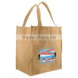 Econo Grocery Tote Bag - Features 18" Double-stitched Reinforced Handles, Black Plastic Bottom Insert and Comes With Your Logo. thumbnail-4