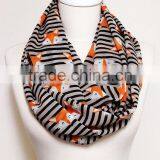 Fox Pattern Chiffon Infinity Scarf, Circle Scarf, Loop Scarf, Scarves, Shawls, Spring Fall Winter Summer Fashion Gift Ideas for thumbnail-5