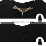 Most Fashionable Smooth Cut Women Black 100% Polyester Shirt Custom Pure Color Sleeveless Shirt in Guangzhou thumbnail-3