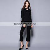 The New Style Two Pieces Women Autumn Casual Suit Blouse & Pant Plus Size Woman Suit thumbnail-3