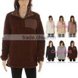 Wholesale Monogram Women Knitted Fleece Sherpa Pullover thumbnail-2