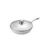 White Aluminum Cookware Frying Pan With Lid , Ceramic Coated thumbnail-1