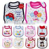 Cheap 200 Designs for Choice 100%cotton 3 Layers Waterproof Embroidered Baby Bibs thumbnail-5