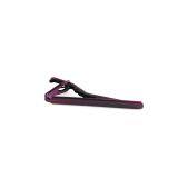 Men Tie Bar Pinch Clip Skinny Ties 2.4 Inch, Purplish Red