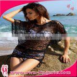 Women Lace Mesh Dress Sexy Lace Beach Dress-Top Bikini thumbnail-1
