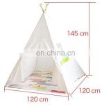 Wood Pole Outdoor Kids Indian Tent White