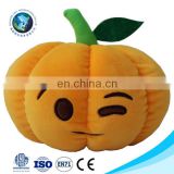 Cheap cartoon plush yellow halloween pumpkin toy for kids fashion new custom cute emoticon soft stuffed plush emoji pillow
