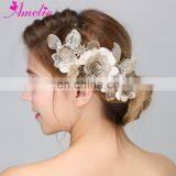 Wedding Party Leaves Headband With Rhinestone Gold Flower Head Piece Bride Vintage Hair Jewelry Accessories thumbnail-1