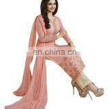 Party Wear Salwar Kameez With Patiala Pant / Palazzo Pant Style / Straight Cut Style Semi-Stitched Dress Material (salwar Kameez thumbnail-2