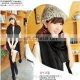 100% Acrylic Women Scarf Plaids Big Long Shawl Pure Color Black thumbnail-4