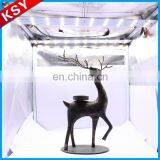 Hot New Products For 2017 Black Metal Glass Candle Holder For Decoration thumbnail-3