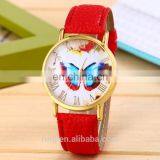 Landscape Butterfly Vogue Style Leather Lady Watch thumbnail-1