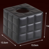 European Modern Square PU Leather Tissue Box Black White Paper Towel Storage Roll Napkin Holder Table Home Decoration thumbnail-2