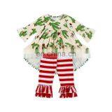 Cute Baby Christmas Green Stripe Flamingo Pom Pom Tunic And Bell Bottoms Girls Boutique Clothing Wholesale Children Clothes USA thumbnail-2