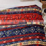 Bohemian Sherpa Fleece Throw Blanket, Fuzzy Warm Super Soft Reversible Boho Stripe Plush Blanket for Bed, Sofa and Couch thumbnail-6