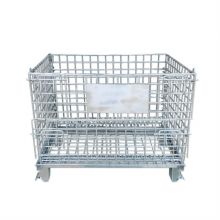large warehouse forklift galvanized foldable storage steel metal wire mesh cage High storage capacity Metal Storage Cage Rolling Wire Mesh Pallet Containers
