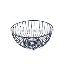 elegant kitchen collecting fruit storage basket vegetables stand round bamboo mesh metal wire fruit basket