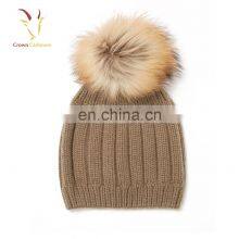 Crochet Kids Hats Wholesale Baby Beanie Hat With Fur Boll thumbnail-5