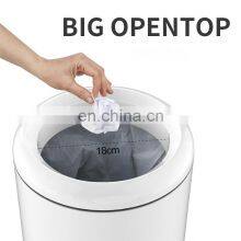 Open Top Metal White Desktop Trash Can Office Paper Wastebasket Metal Waste Bin thumbnail-2