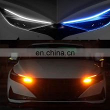 Supplier Car Daytime Running Light Led Light Strip Flowing Flexible DRL Dual Color Surface Tube Turn Signal Lamp Headlight