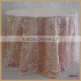 TL002P3-1 High Quality Gold Embroidery Lace Round Wedding Table Overlay Quality Choice thumbnail-2