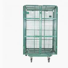 Powder Coated European Supermarket Steel Roll Container Roll Trolley for Warehouse thumbnail-2