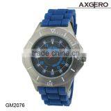 Silicone strape quartz men watch wholesale!! Blue fashion men rubber watch !!