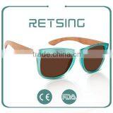 Combination Sunglasses 2016 Transparent Green Plastic Frames Mirror Lens Bamboo Legs Sunglasses thumbnail-4