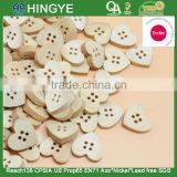Sedex Audited Factory 2 Pillar Heart Shape Natural Wooden 4 Holes Button