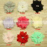 2014 Newest Style of 2.5" Chiffon Flower With Rhinestones