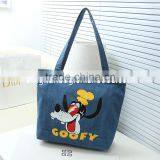 2015 top sale custom recycle reusable denim shopping bag