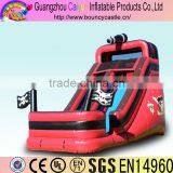 Red Inflatable Water Slide With Pool And Flags thumbnail-1